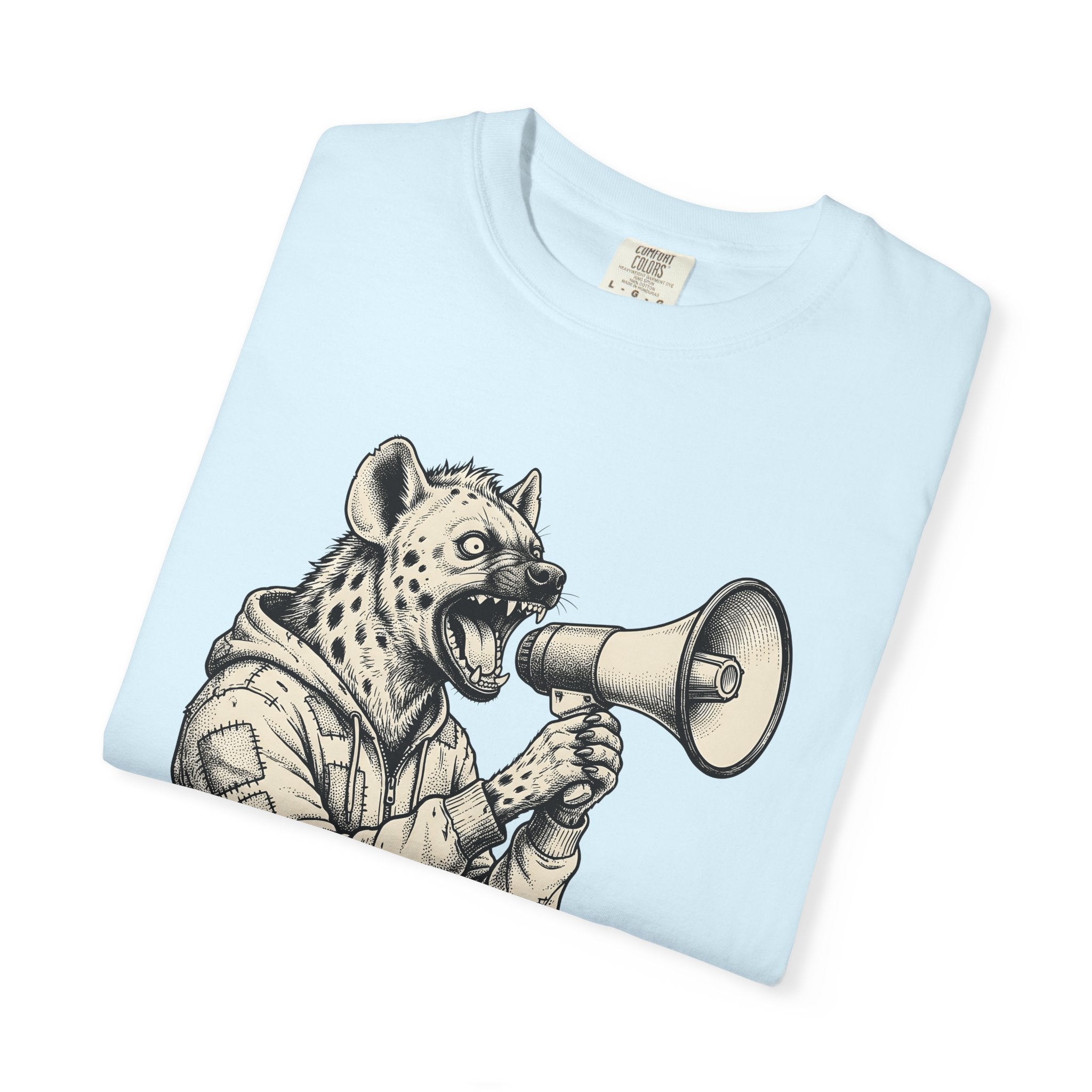 Hyena Loudspeaker Shirt Animals Casual Wear Gift Women Traditional Tee Megaphone T-Shirt Wildlife Fan Vintage Tshirt Streetwear Graphic Hand