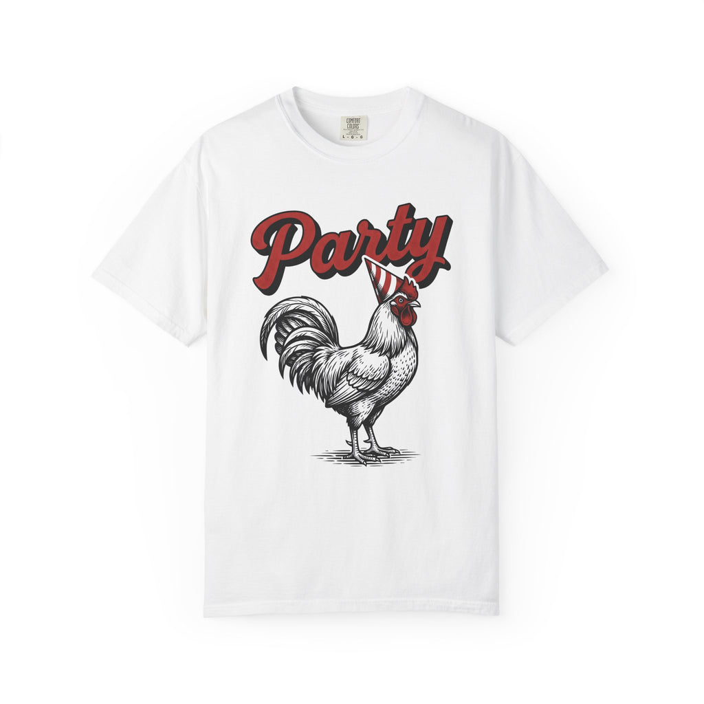 Cock Party Hat Shirt Funny Creatures Gift Women Aged Tee Rooster T-Shirt Humor Fan Vintage Tshirt Beast Graphic Traditional Sprinkles Tshirt