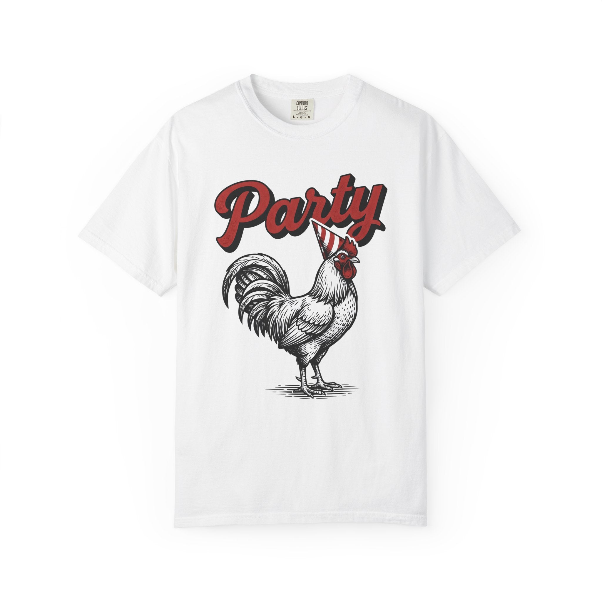 Cock Party Hat Shirt Funny Creatures Gift Women Aged Tee Rooster T-Shirt Humor Fan Vintage Tshirt Beast Graphic Traditional Sprinkles Tshirt