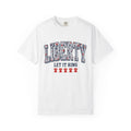 Floral Liberty Bell Shirt America Holiday Gift Women Patriotic Tee Liberty Bell T-Shirt American Fan Patriotic Tshirt Holiday Graphic