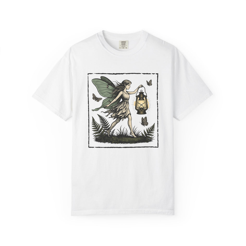 Fairy Lantern Shirt Fairy Fantasy Gift Women Vintage Tee Lantern T-Shirt Fae Fan Retro Tshirt Mythical Graphic Hand Drawn Butterfly Tshirt