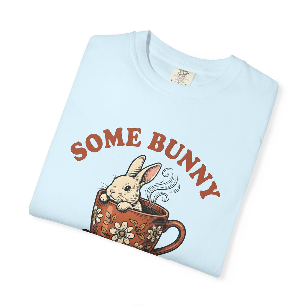Hare Coffee Cup Shirt Easter Mocha Gift Women Farmhouse Tee Coffee Mug T-Shirt Spring Fan Rustic Tshirt Cappuccino Graphic Doodle Blossom