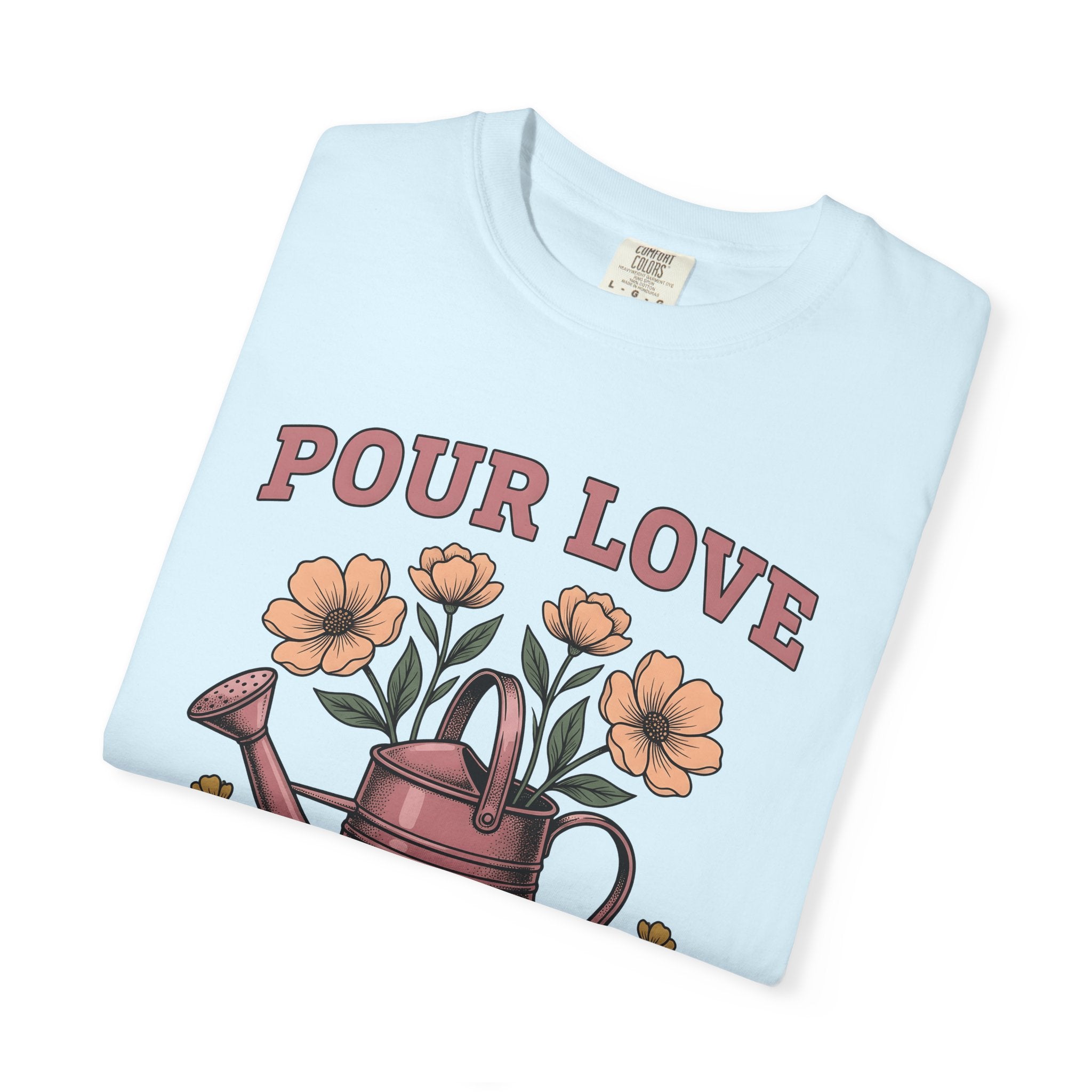 Flower Watering Can Shirt Easter Plants Gift Women Retro Tee Watering Can T-Shirt Spring Fan Vintage Tshirt Botanical Graphic Sketch Garden