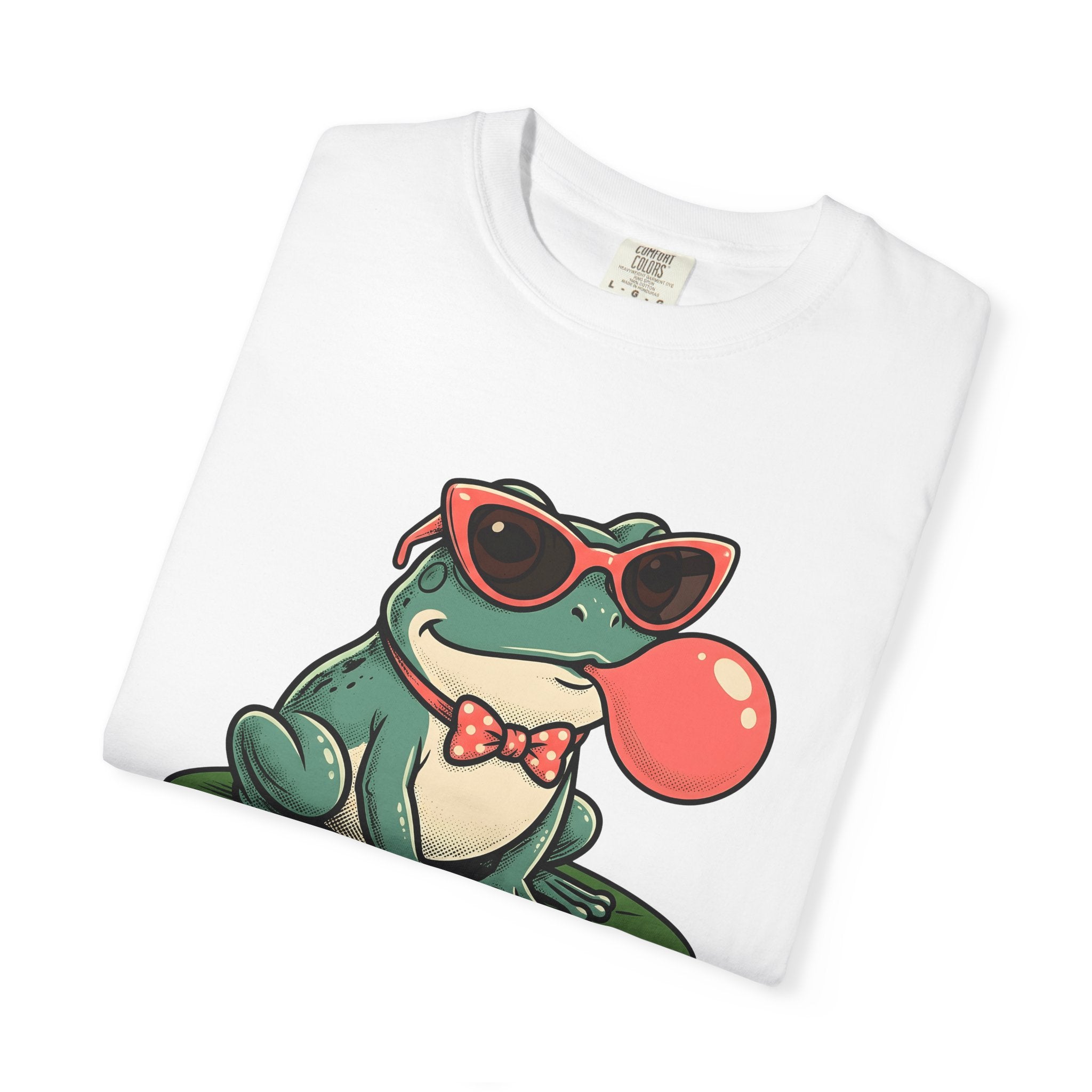 Frog Eyewear Shirt Easter Creatures Gift Women Line Art Tee Glasses T-Shirt Easter Fan Spectacles Tshirt Animal Graphic Old School Bowtie
