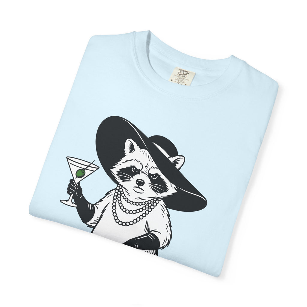 Raccoon Drink Shirt Cute Wildlife Gift Women Comic Tee Trash Panda T-Shirt Adorable Fan Cartoon Tshirt Animal Graphic Retro Cap Tshirt