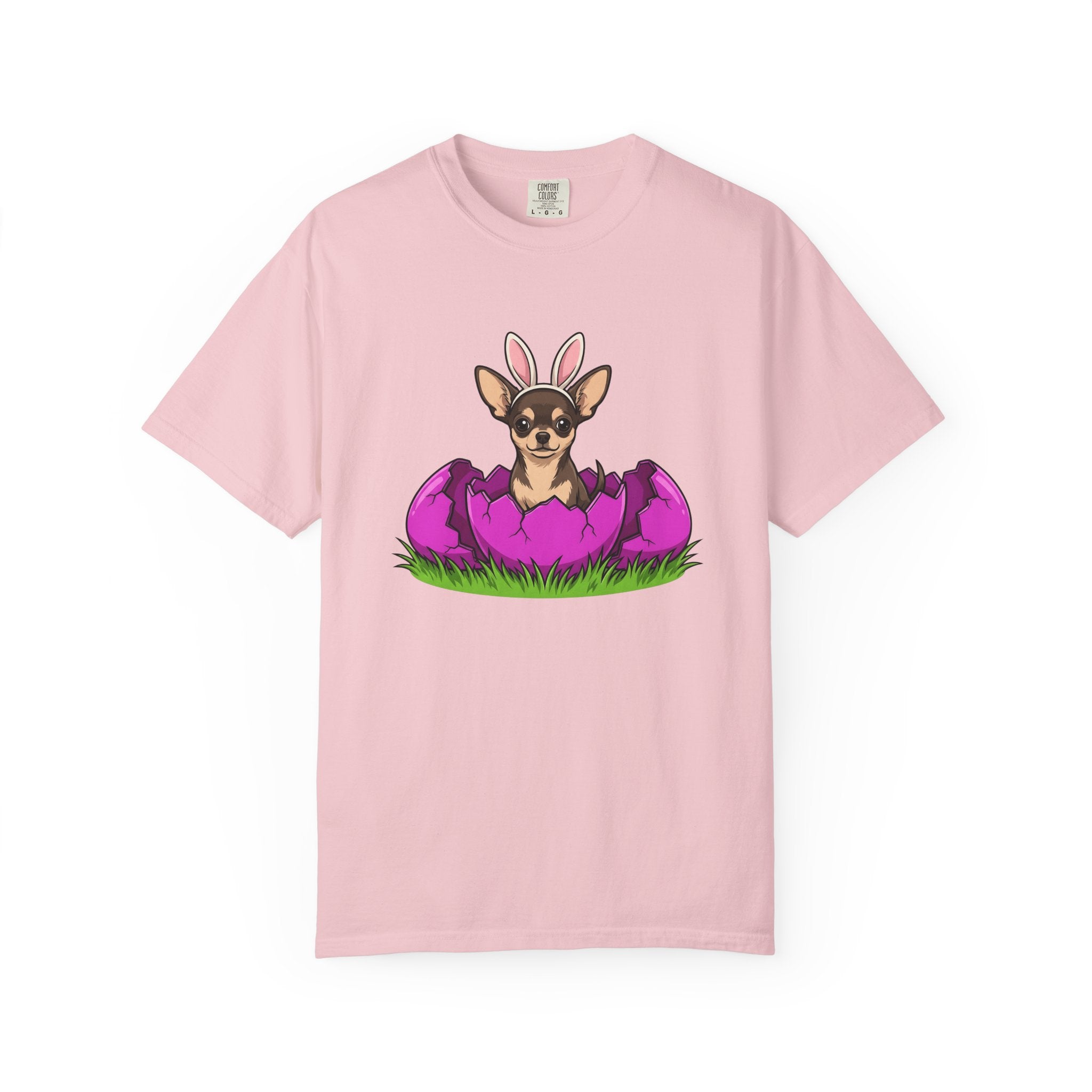 Chihuahua Bunny Ears Shirt Dog Holiday Gift Women Cartoon Tee Puppy T-Shirt Dog Fan Comic Tshirt Easter Graphic Kawaii Easter Egg Tshirt