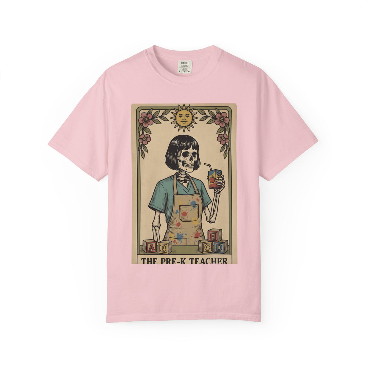 Skeleton Professor Tarot Card T-Shirt – Funny Halloween Teacher Gag, Unisex Graphic Tee