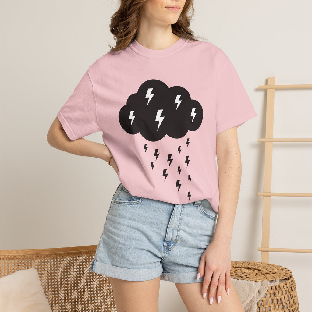 Dark Cloud Shirt Boho Chic Forecast Gift Women Flat Tee Storm T-Shirt Hippie Fan Minimalist Tshirt Weather Graphic Geometric Strike Tshirt