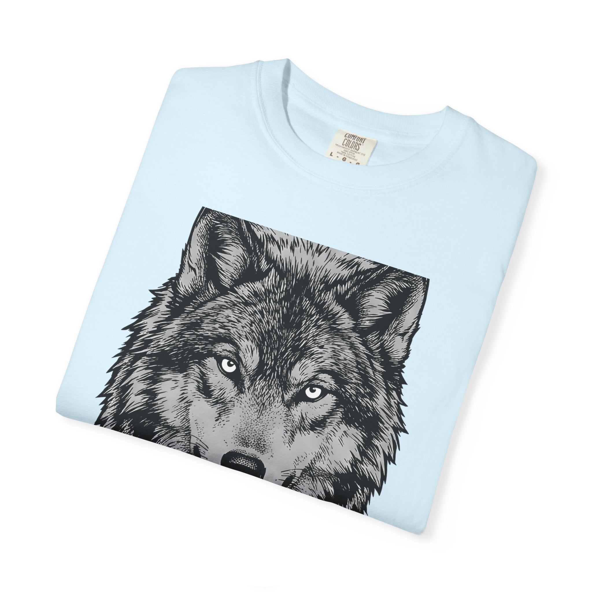 Wolf Drawing Shirt Animals Outdoors Gift Women Detailed Tee Wolf T-Shirt Wildlife Enthusiast Illustrative Tshirt Nature Graphic Hand Drawn