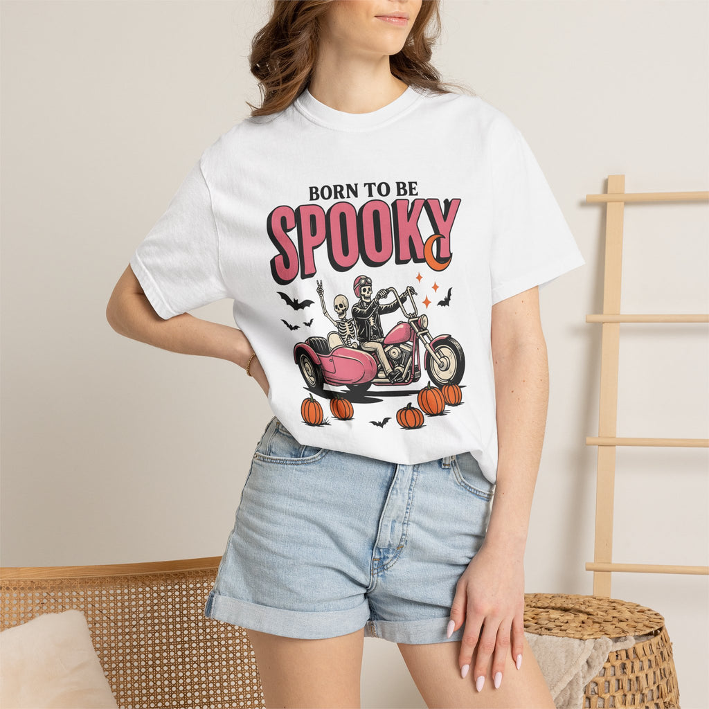 Skeleton Bike Shirt Halloween Motorbike Gift Women Graphic Tee Motorcycle T-Shirt Halloween Fan Biker Tshirt Bike Graphic Sketch Carved