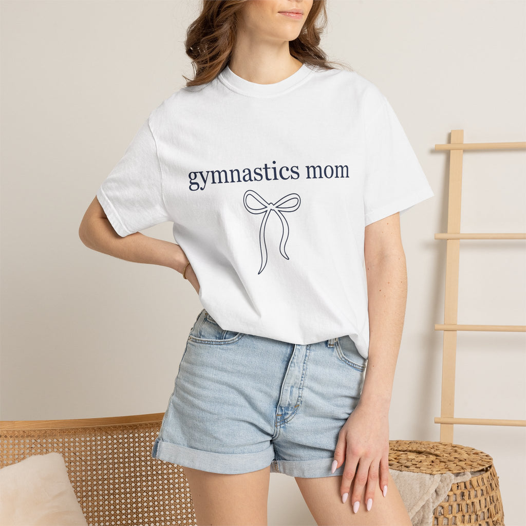 Bow Art Shirt Gymnastics Mom Fitness Gift Women Line Art Tee Ribbon T-Shirt Gymnastics Enthusiast Drawing Tshirt Illustration Graphic