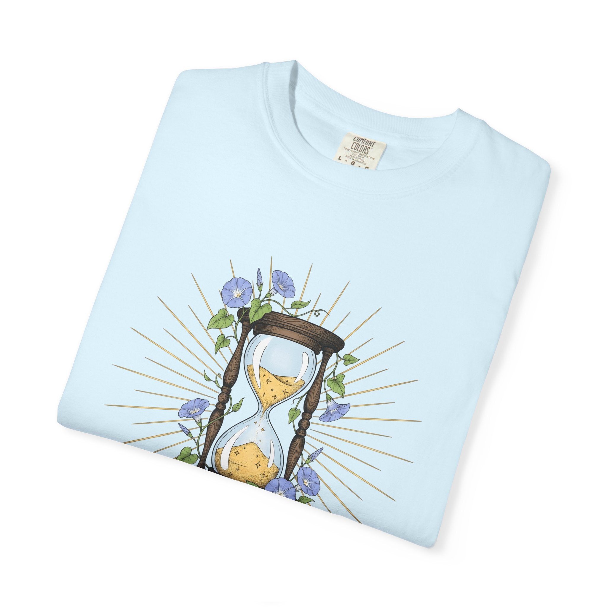 Hourglass Floral Shirt Boho Chic Celestial Gift Women Boho Tee Sand Timer T-Shirt Bohemian Fan Hippie Tshirt Galaxy Graphic Vintage Gears