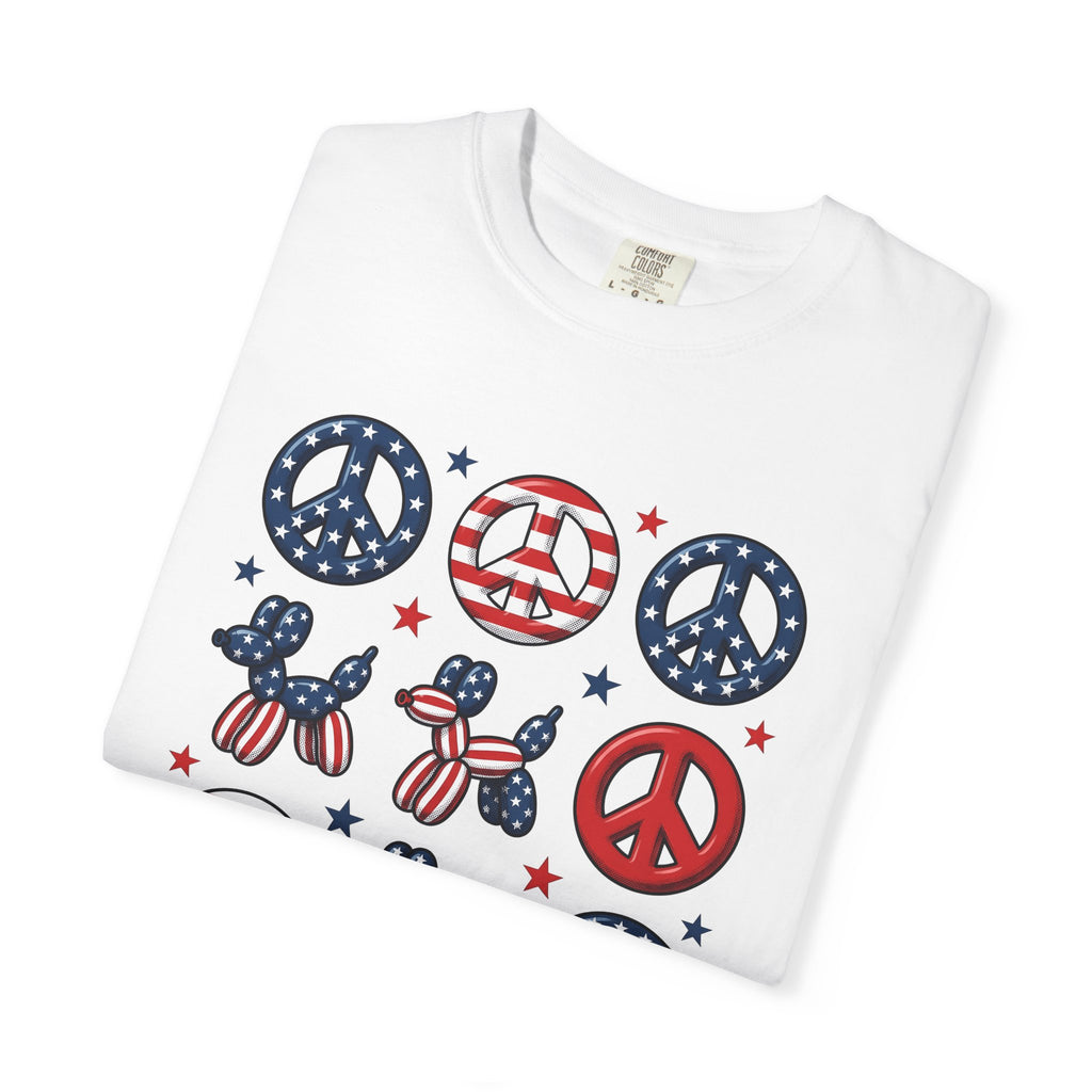 Usa Peace Gesture Shirt America 4Th Of July Party Gift Women Comic Tee Peace Sign T-Shirt Patriot Fan Cartoon Tshirt Party Graphic Old