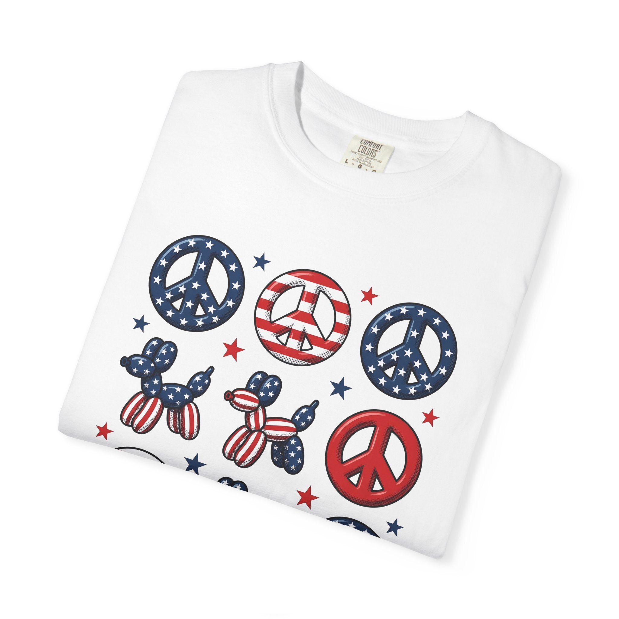 Usa Peace Gesture Shirt America 4Th Of July Party Gift Women Comic Tee Peace Sign T-Shirt Patriot Fan Cartoon Tshirt Party Graphic Old