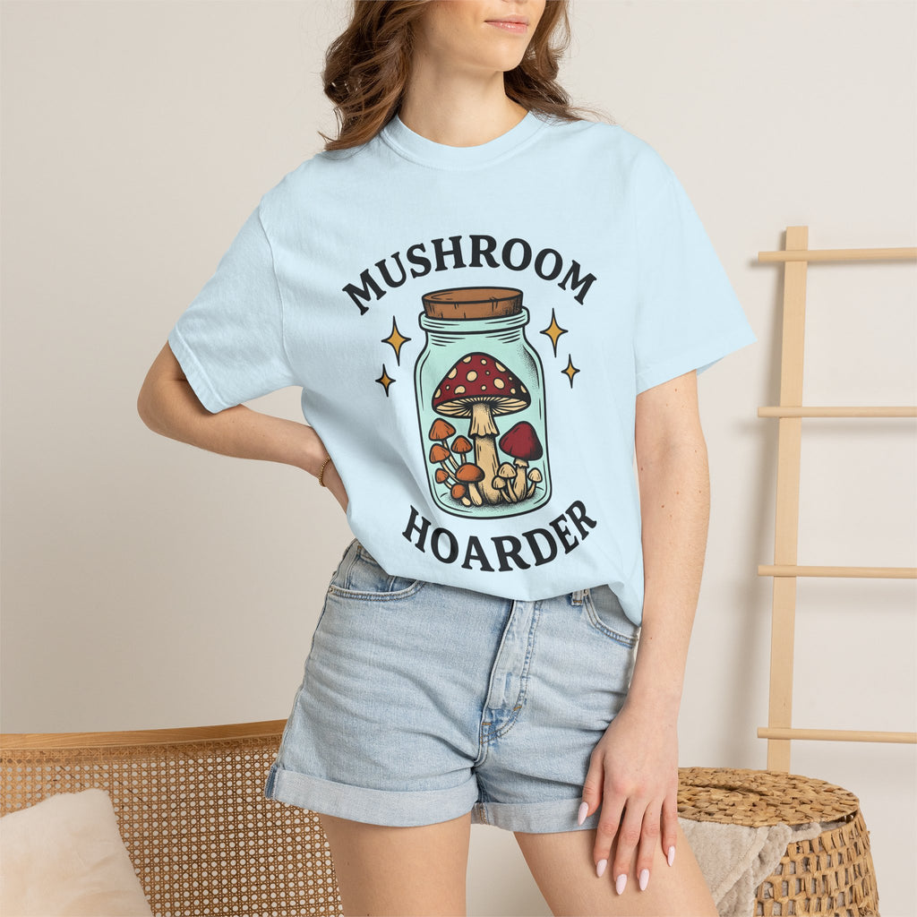 Fungus Jar Shirt Boho Chic Farmhouse Gift Women Sketch Tee Terrarium T-Shirt Bohemian Enthusiast Drawing Graphic Retro Glitter Tshirt
