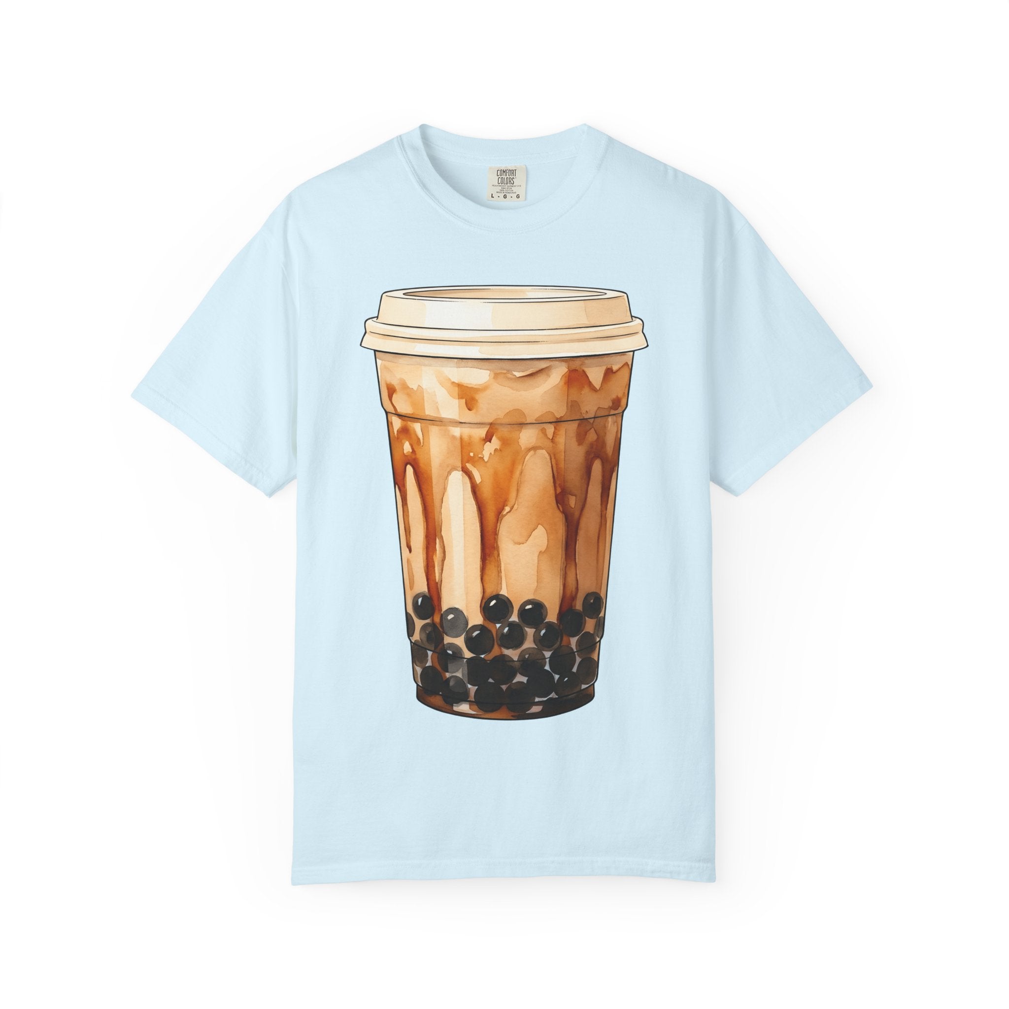 Bubble Tea Shirt Drinks Foodie Gift Women Watercolor Tee Boba T-Shirt Beverage Fan Tea Graphic Minimal Boba Pearls Tshirt