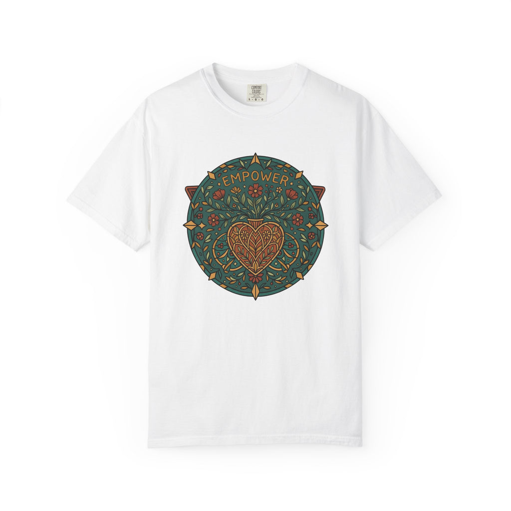 Heart Floral Mandala Shirt Boho Chic Empowerment Gift Women Folk Art Tee Mandala T-Shirt Bohemian Enthusiast Folk Tshirt Strong Graphic