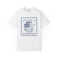 Ghost Books Shirt Librarian Halloween Gift Women Floral Graphic Tee Book T-Shirt Library Enthusiast Illustrated Graphic Spooky Illustration