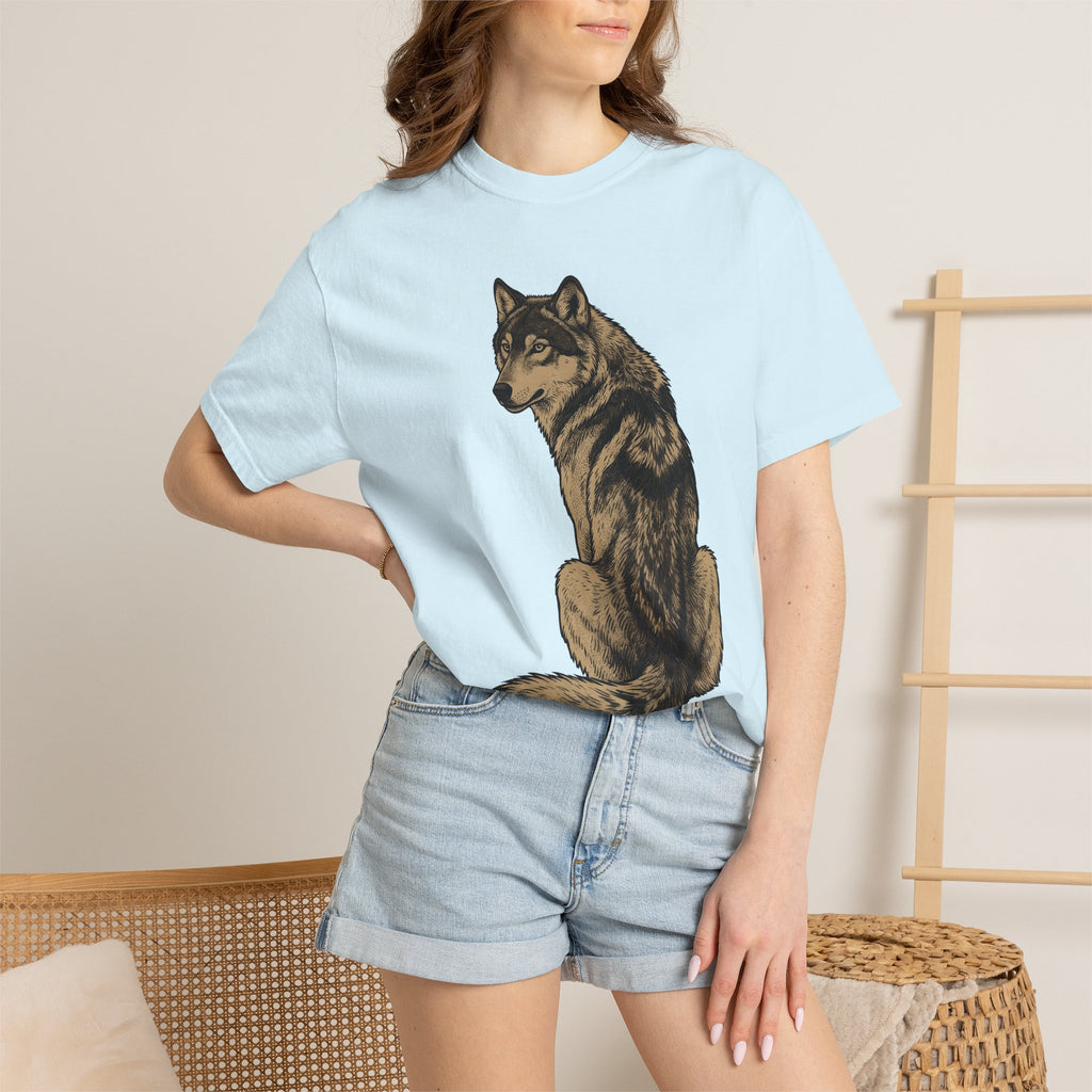 Wolf Illustration Shirt Wolf Wildlife Gift Women Sketch Tee Wolf T-Shirt Wolf Fan Drawing Graphic Retro Creature Tshirt