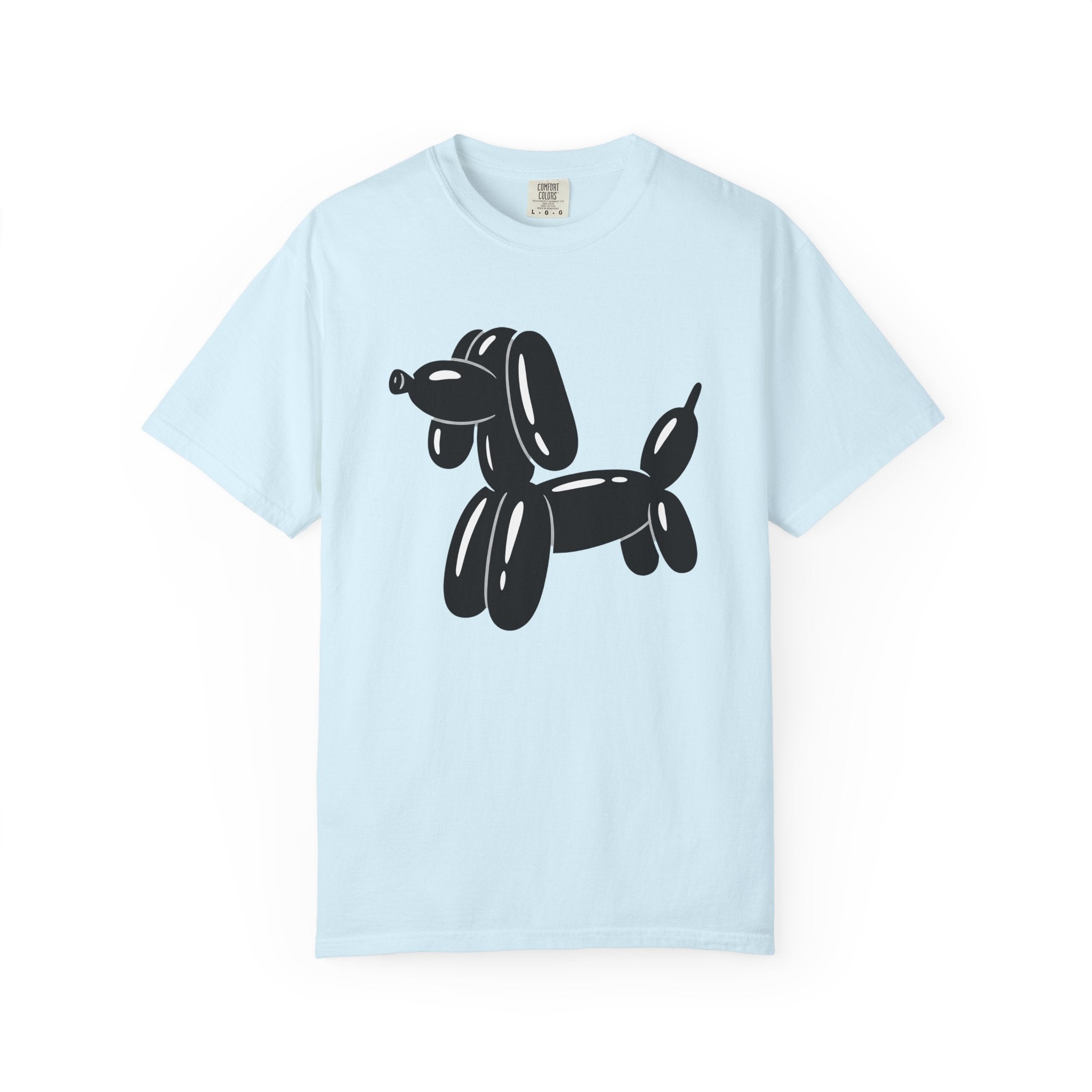 Balloon Puppy Shirt Cute Pets Gift Women Simple Tee Dog T-Shirt Adorable Fan Puppy Tshirt Animal Graphic Illustration Doggy Graphic Comic