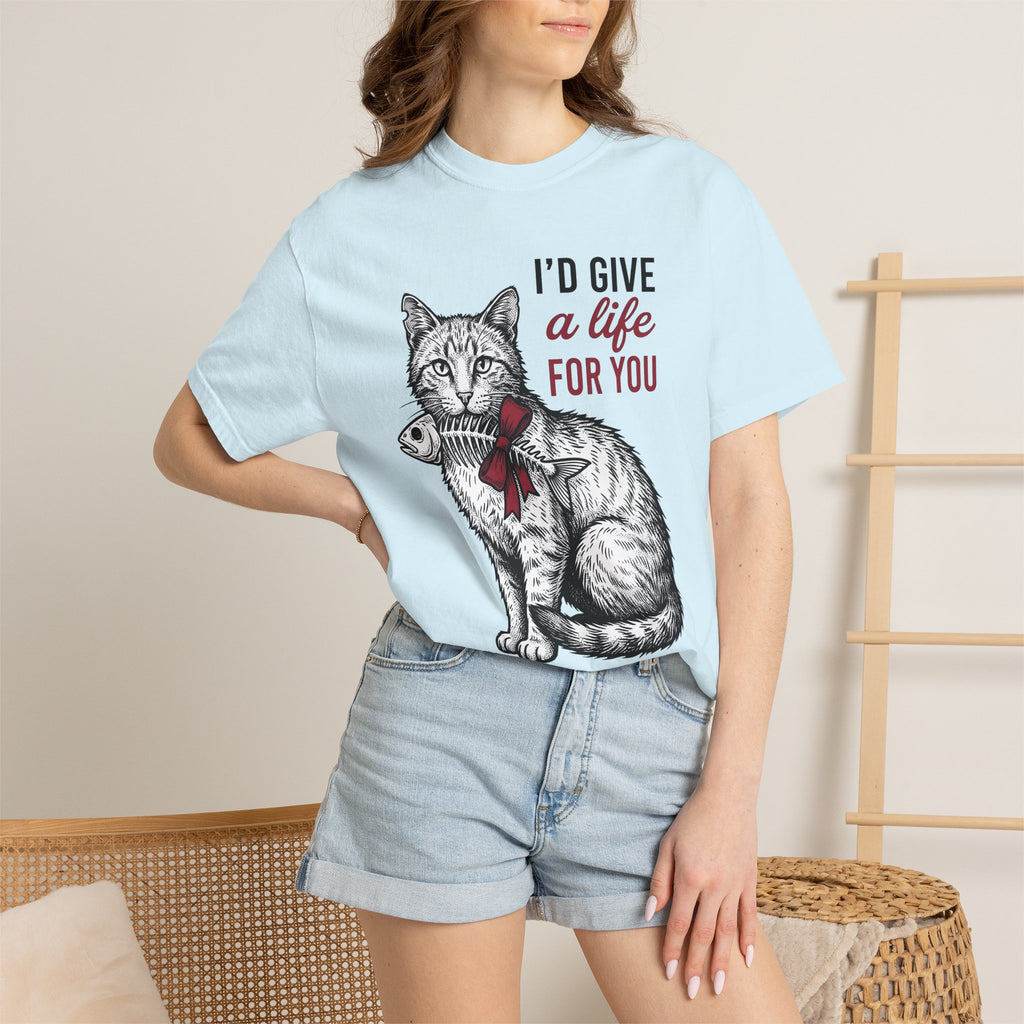 Cat Fishbone Shirt St. Valentine's Day Animal Gift Women Hand Drawn Tee Fish Skeleton T-Shirt Valentine Fan Illustrated Graphic Tshirt