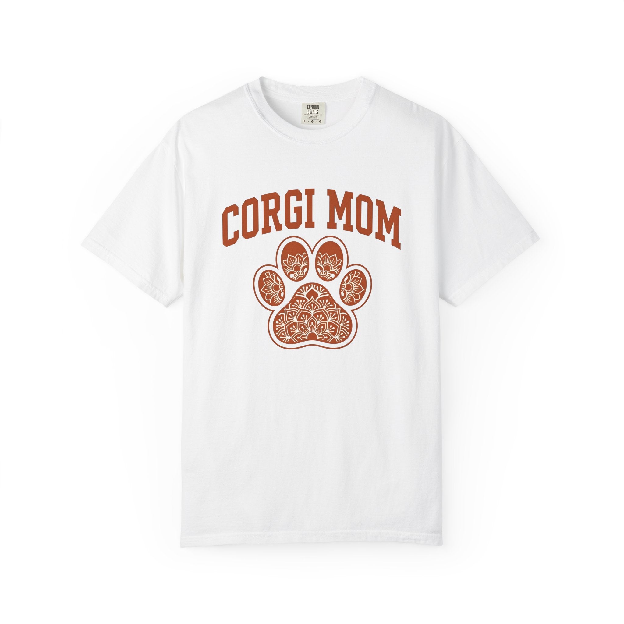 Corgi Paw Shirt Dog Pet Gift Women Boho Tee Dog Paw T-Shirt Dog Fan Canine Graphic Animal Illustration Vintage Mandala Tshirt