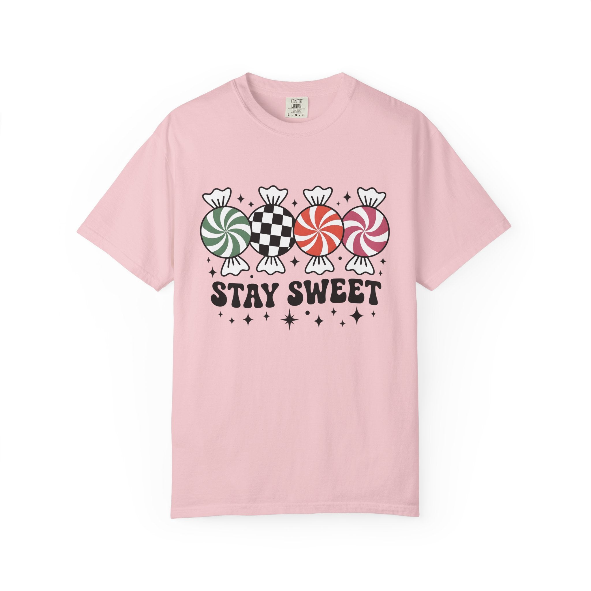 Candy Cane Shirt Christmas Sweets Gift Women Whimsical Tee Peppermint Stick T-Shirt Christmas Fan Candy Graphic Tshirt Vintage Sparkles