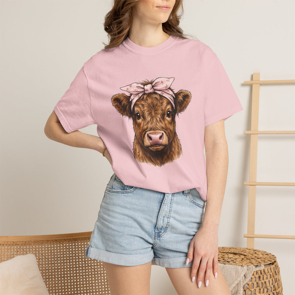 Fuzzy Cow Shirt Farm Pastoral Gift Women Cartoon Tee Cow T-Shirt Rancher Fan Cowboy Tshirt Pastoral Graphic Old School Bow Tie Tshirt