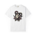 Horned Skull Shirt Animals Greenery Gift Women Creepy Tee Skull T-Shirt Wildlife Fan Dark Tshirt Foliage Graphic Macabre Insect Tshirt