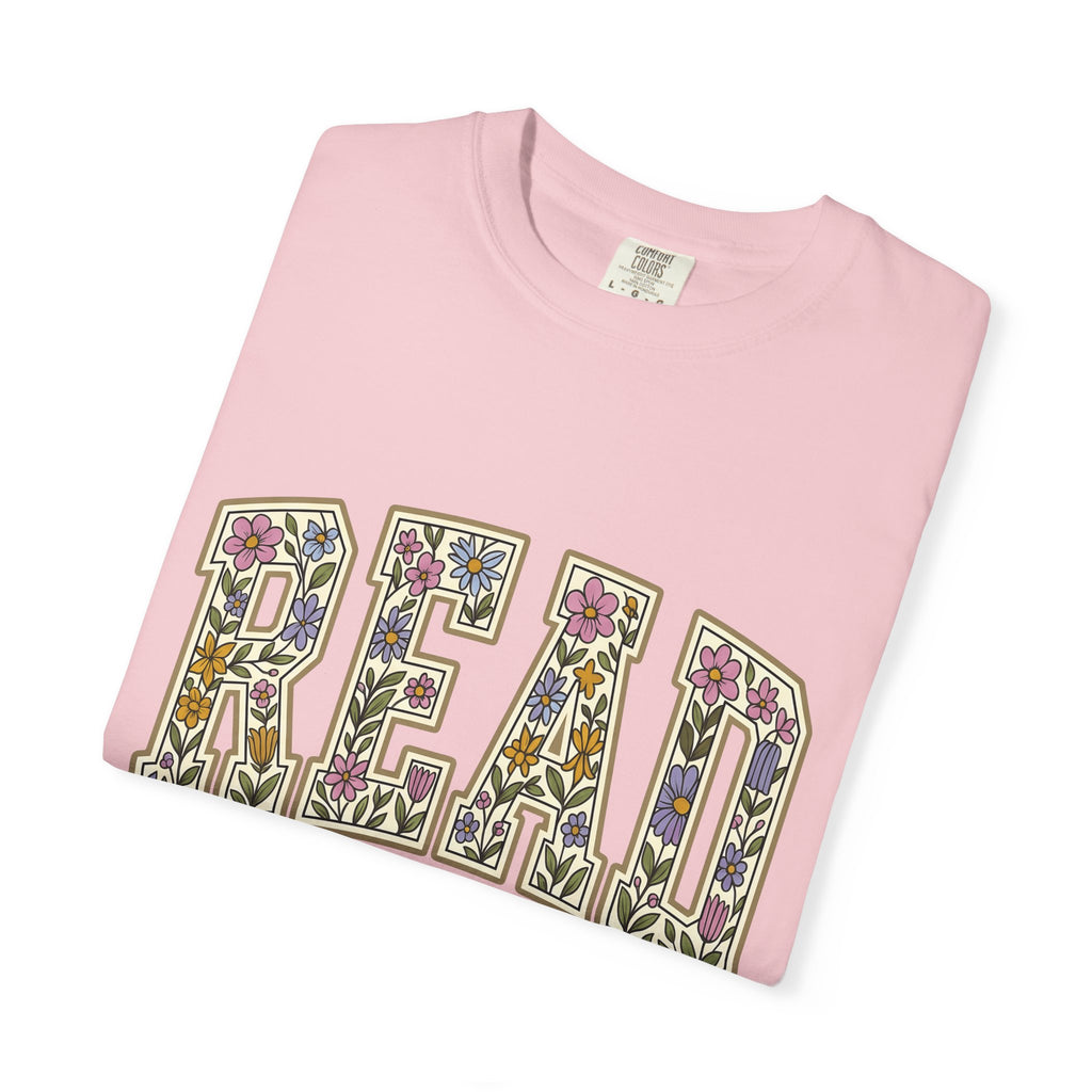 Flower Letter Design Shirt Teacher Literature Gift Women Bohemian Tee Alphabet T-Shirt Educator Enthusiast Book Graphic Vintage Garden