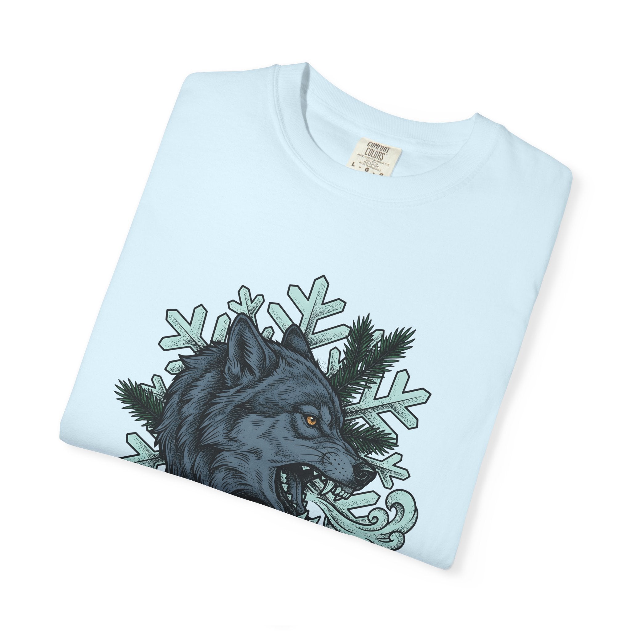 Wolf Head Shirt Winter Animal Gift Women Tattoo Style Tee Wolf T-Shirt Snow Fan Canine Graphic Tshirt Vintage Snowflake Tshirt