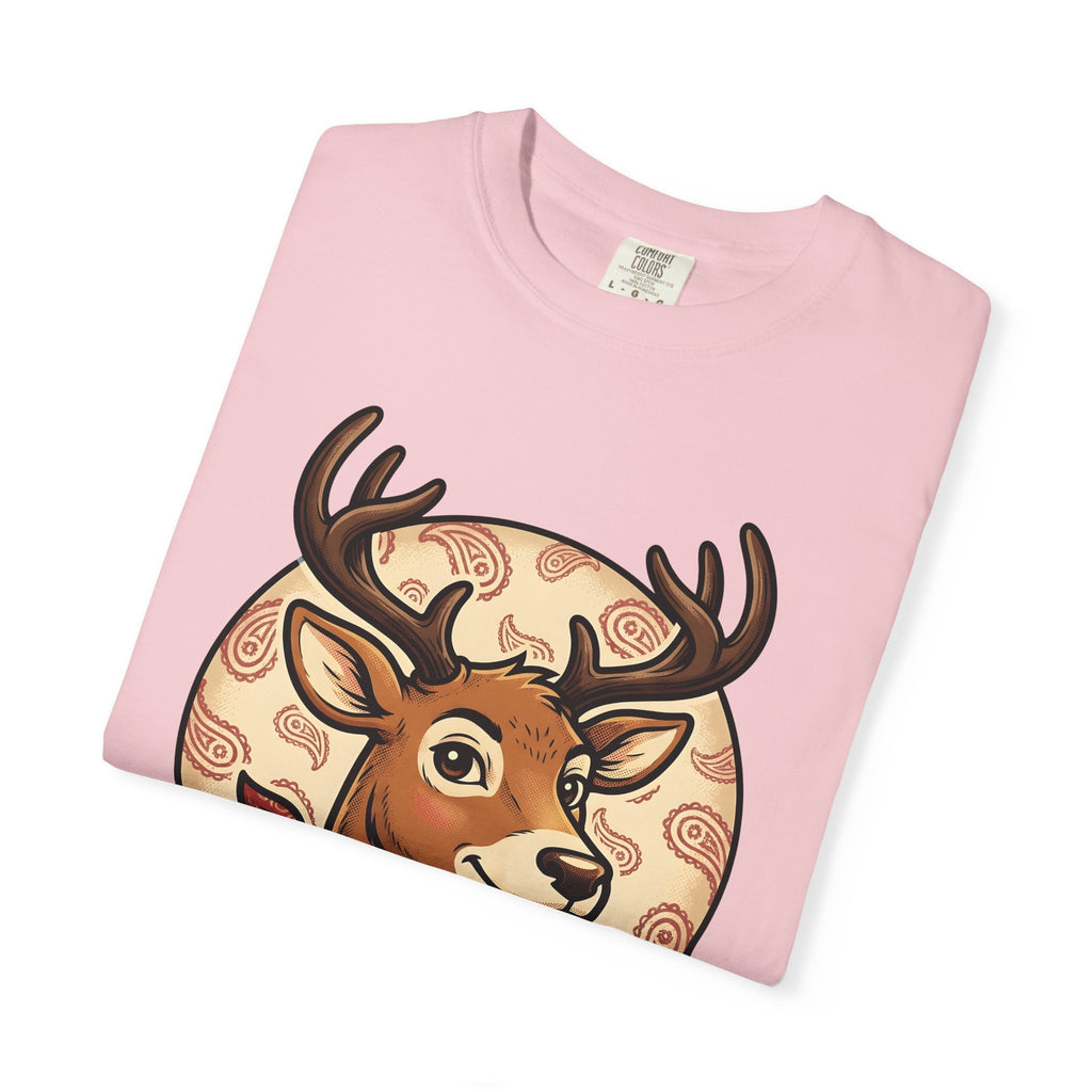 Elk Marshal Shirt Christmas Cowboy Gift Women Comic Tee Wapiti T-Shirt Christmas Fan Comic Tshirt Rodeo Graphic Retro Scarf Tshirt