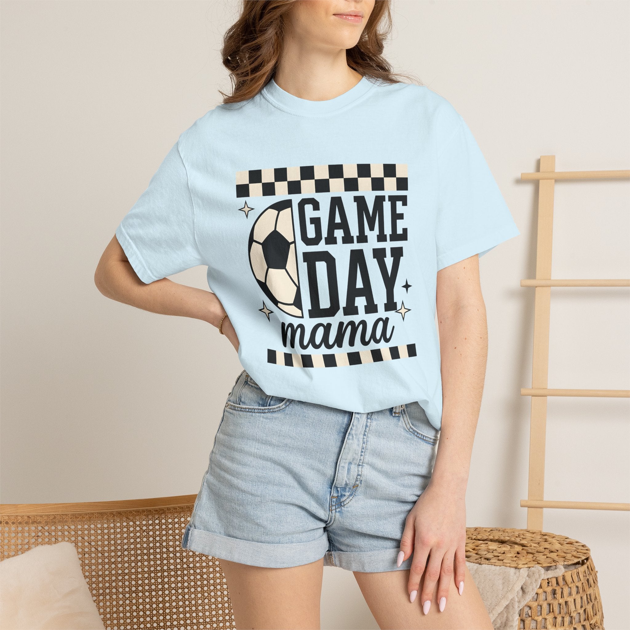 Soccer Ball Shirt Mom Sports Gift Women Bold Graphic Tee Football T-Shirt Soccer Mom Fan Graphic Tshirt Athlete Graphic Retro Checkerboard