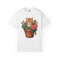 Marmalade Cat Shirt Cat Greenery Gift Women Pastel Tee Tabby Cat T-Shirt Cat Fan Fancy Cat Tshirt Botanical Graphic Leaves Houseplant Tshirt