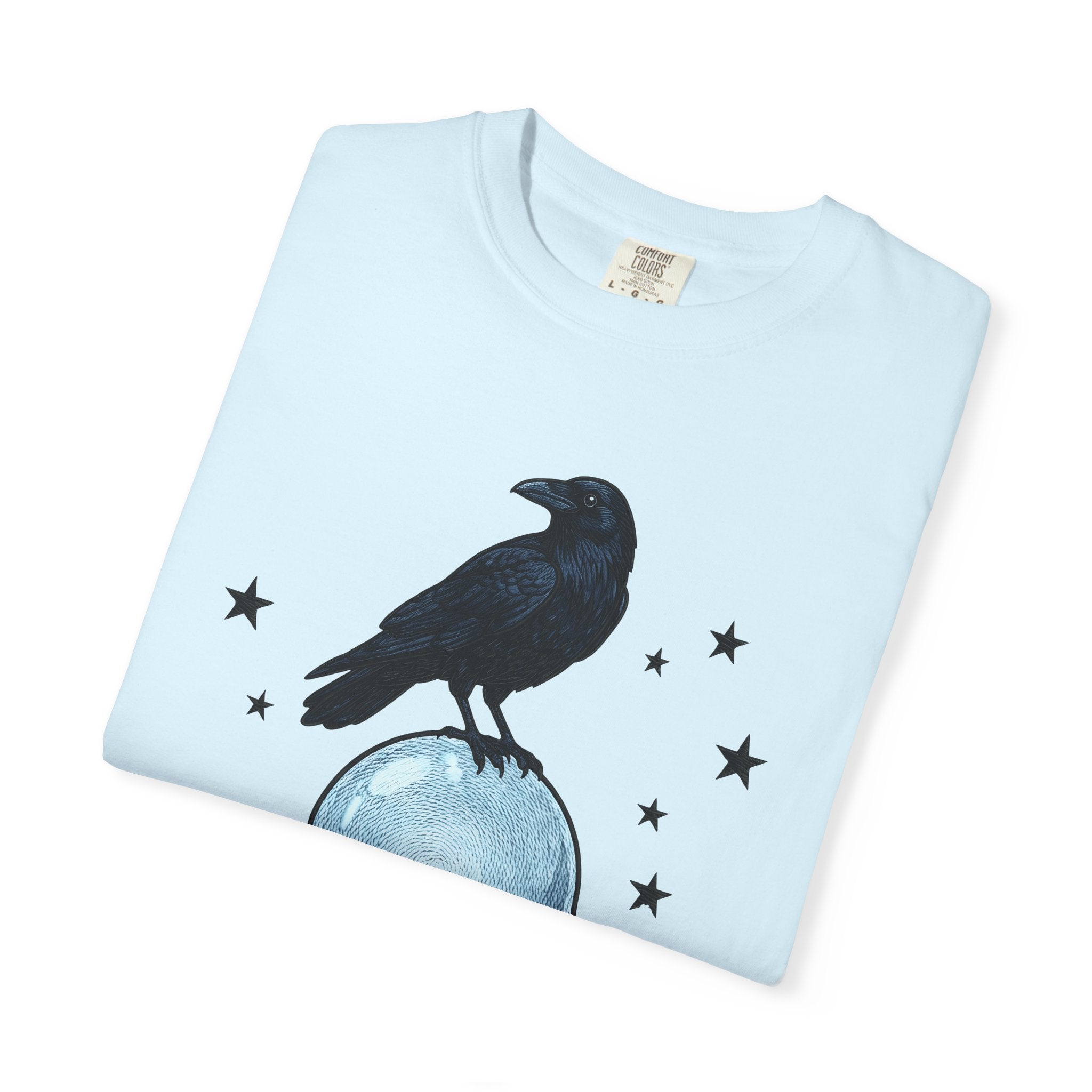 Crow Magic Sphere Shirt Occult Dark Art Gift Women Retro Tee Crystal Ball T-Shirt Witch Fan Vintage Tshirt Gothic Graphic Sketch Sparkles