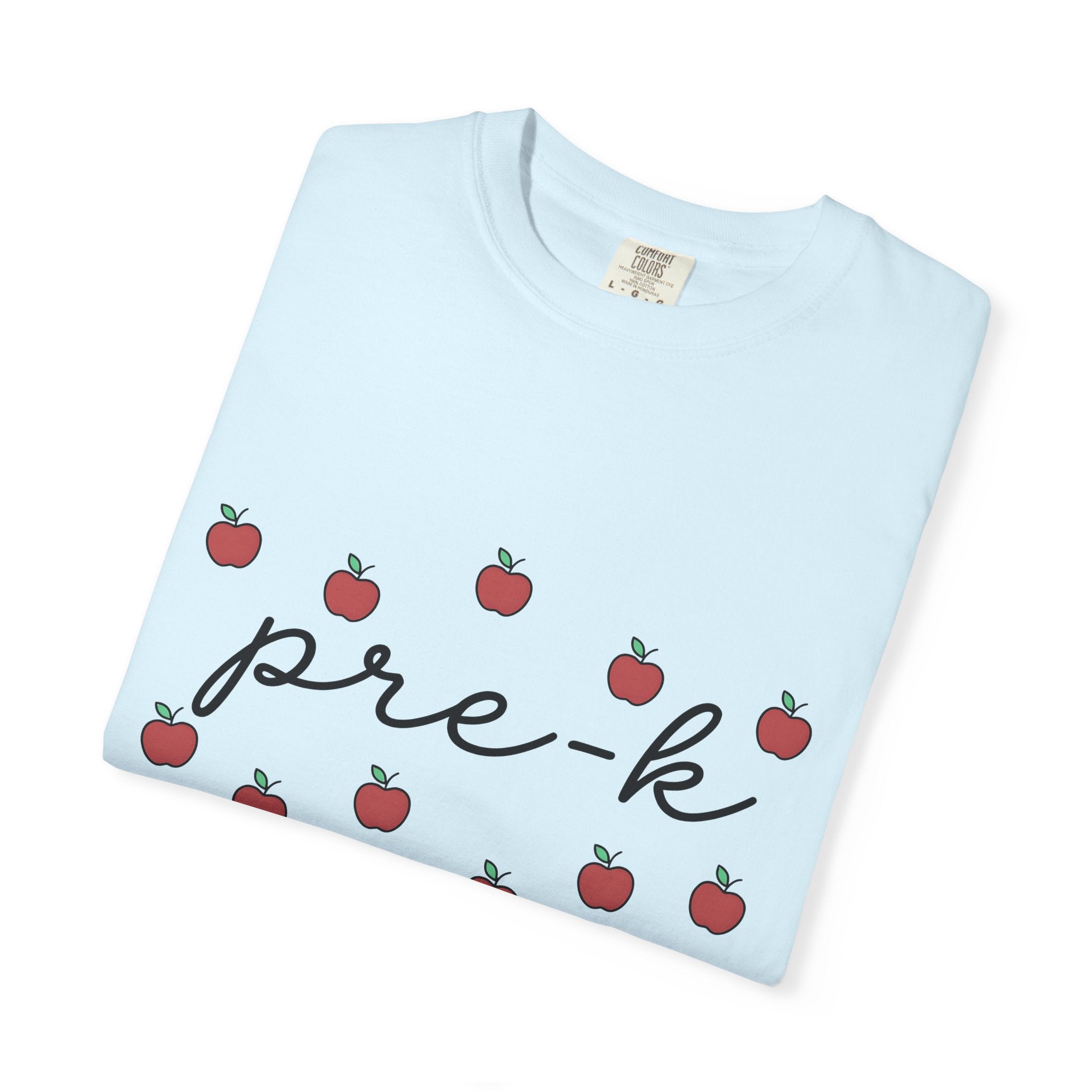 Apple Print Shirt Teacher Classroom Gift Women Cute Tee Fruit T-Shirt Educator Enthusiast Adorable Tshirt School Graphic Simple Sketch Fruit