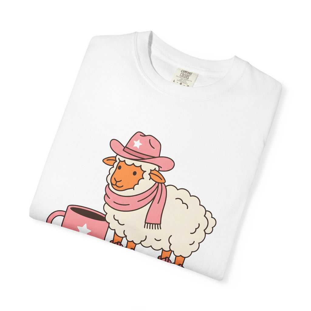 Cowgirl Sheep Shirt Coffee Animal Gift Women Kawaii Tee Shepherd T-Shirt Coffee Fan Cute Tshirt Creature Graphic Cartoon Coffee Mug Tshirt