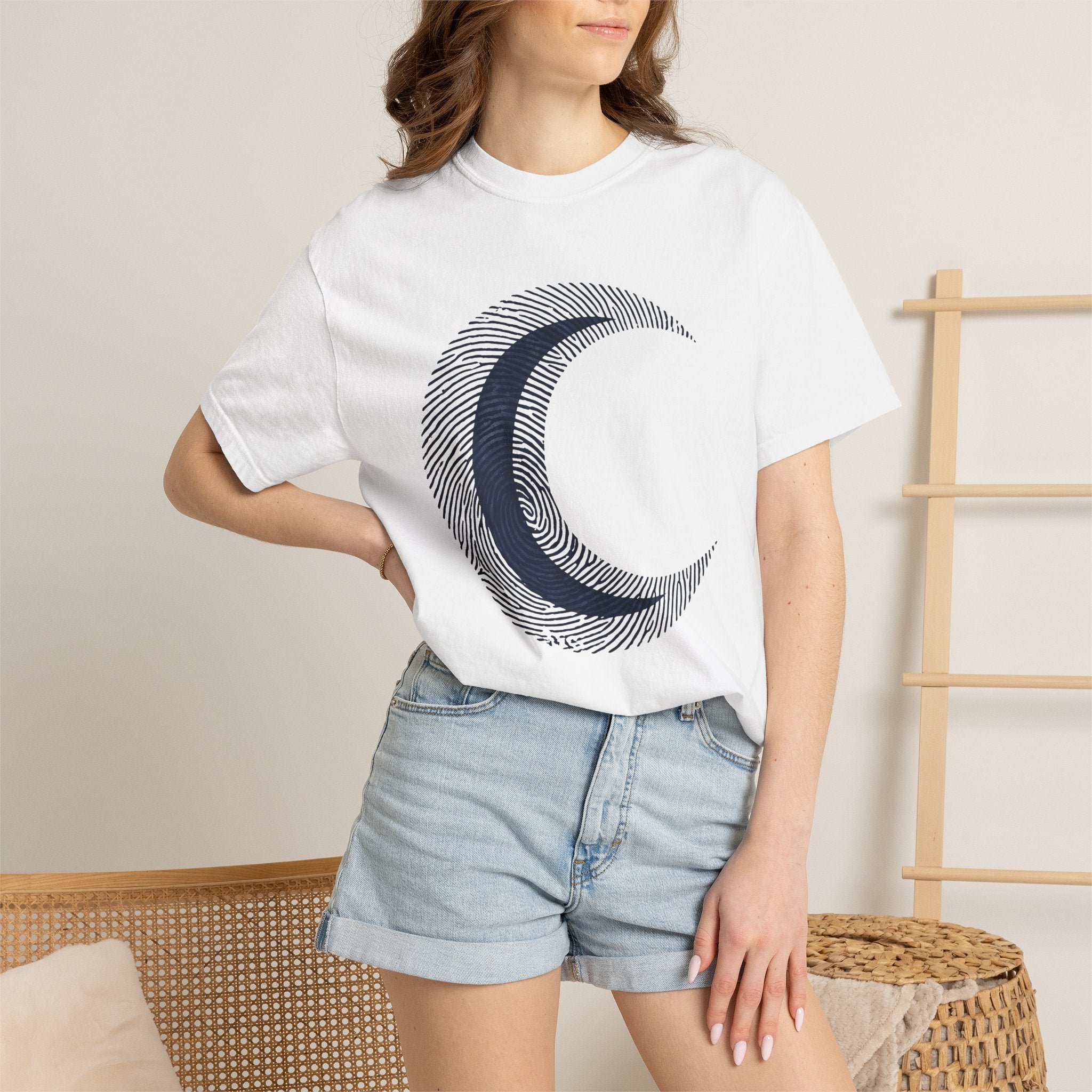 Moon Crescent Shirt St. Valentine's Day Zodiac Gift Women Modern Tee Lunar T-Shirt Valentine Fan Contemporary Tshirt Astrology Graphic