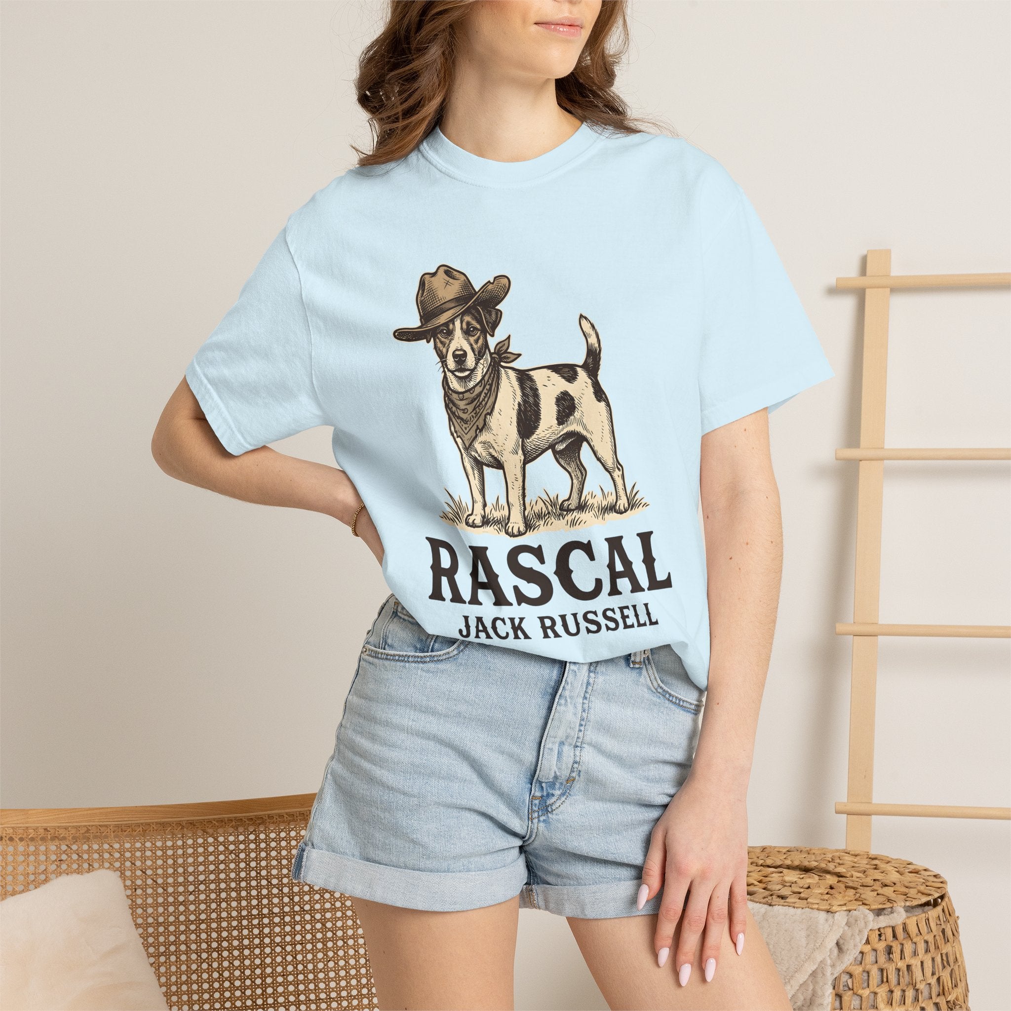 Jack Russell Shirt Dog Rodeo Gift Women Antique Tee Terrier T-Shirt Dog Fan Vintage Tshirt Cowboy Graphic Line Art Stetson Hat Tshirt