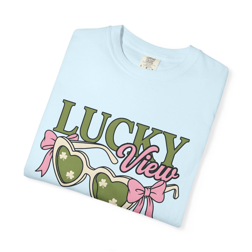 Heart Shades Shirt St Patrick's Day Clover Gift Women Modern Tee Shades T-Shirt Shamrock Fan Abstract Tshirt Shamrock Graphic Vintage Pink