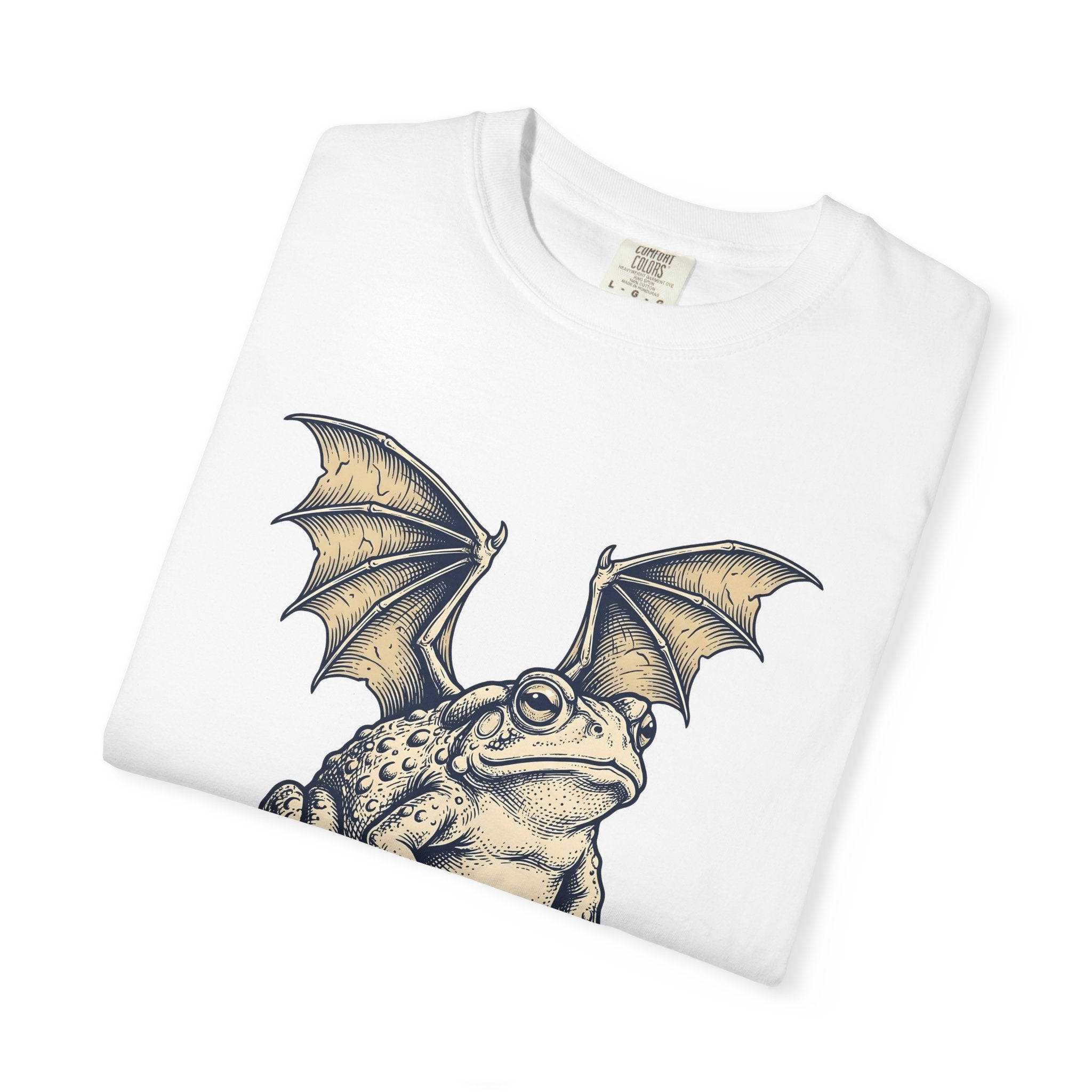 Wings Frog Bat Shirt Fantasy Beast Gift Women Hand Drawn Tee Batwing T-Shirt Mythical Fan Illustrated Tshirt Creature Graphic Line Art