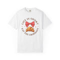 Croissant Illustration Shirt Desserts Pastry Gift Women Adorable Tee Croissant T-Shirt Dessert Fan Cute Tshirt Bakery Graphic Cartoon Pink