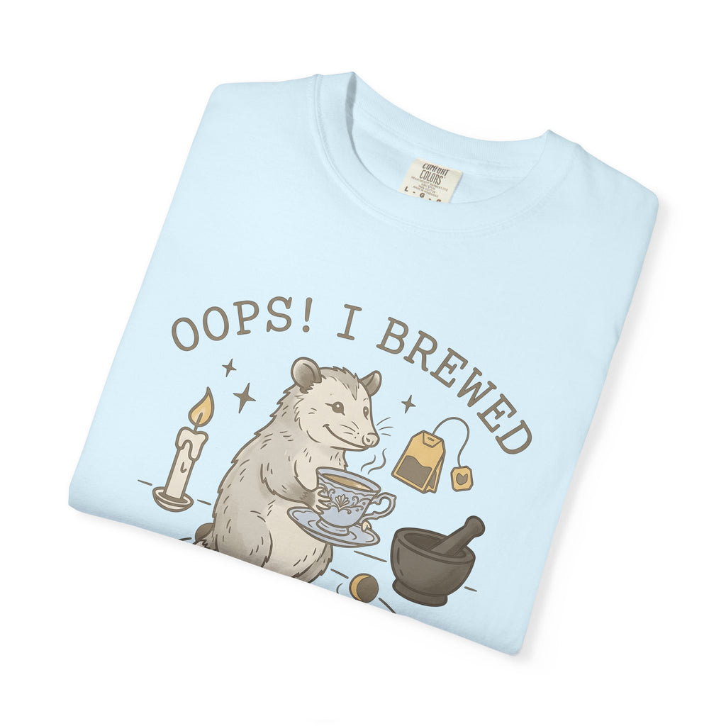 Opossum Teacup Shirt Halloween Sorcery Gift Women Fantasy Tee Possum T-Shirt Horror Fan Occult Tshirt Magic Graphic Retro Wax Candle Tshirt