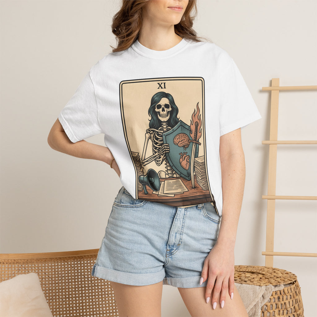 Skull Tarot Card Shirt Nurses Motivation Gift Women Ink Tee Tarot T-Shirt Nurse Enthusiast Tattoo Tshirt Inspirational Graphic Retro Emblem