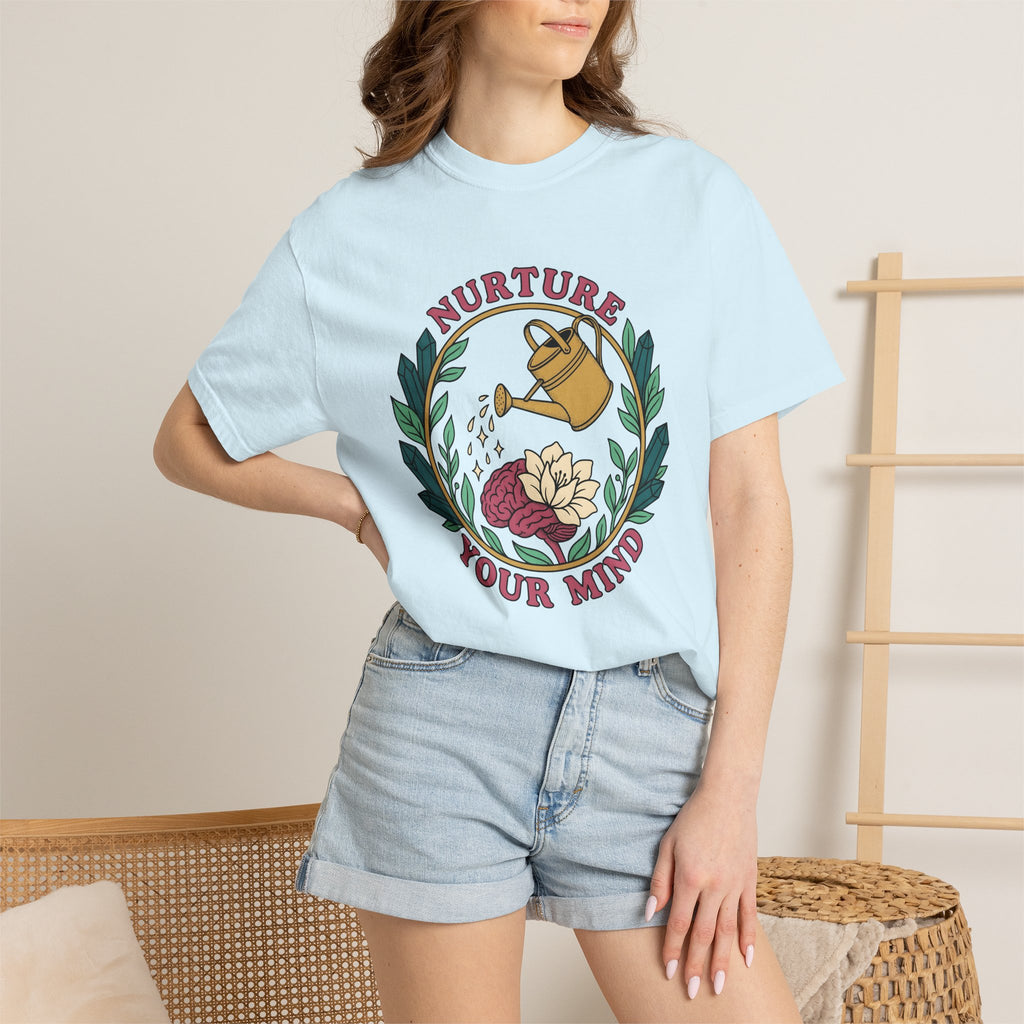 Watering Can Mind Bloom Shirt Boho Chic Wellness Gift Women Hippie Tee Watering Can T-Shirt Boho Enthusiast Psychedelic Tshirt Self Care