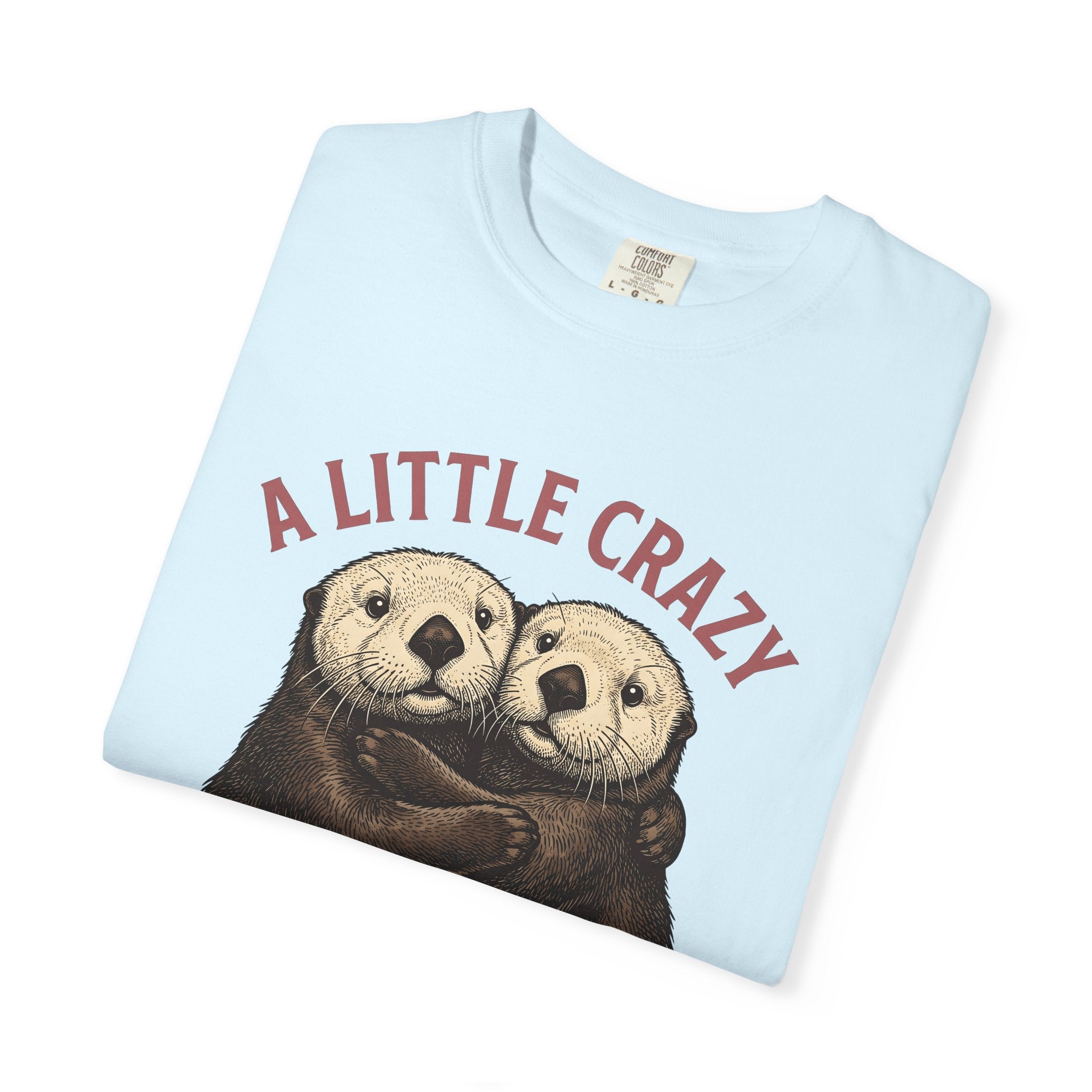 Otter Hug Shirt Funny Animal Gift Women Vintage Tee Otter T-Shirt Humor Fan Retro Tshirt Wildlife Graphic Hand Drawn Animal Pair Tshirt