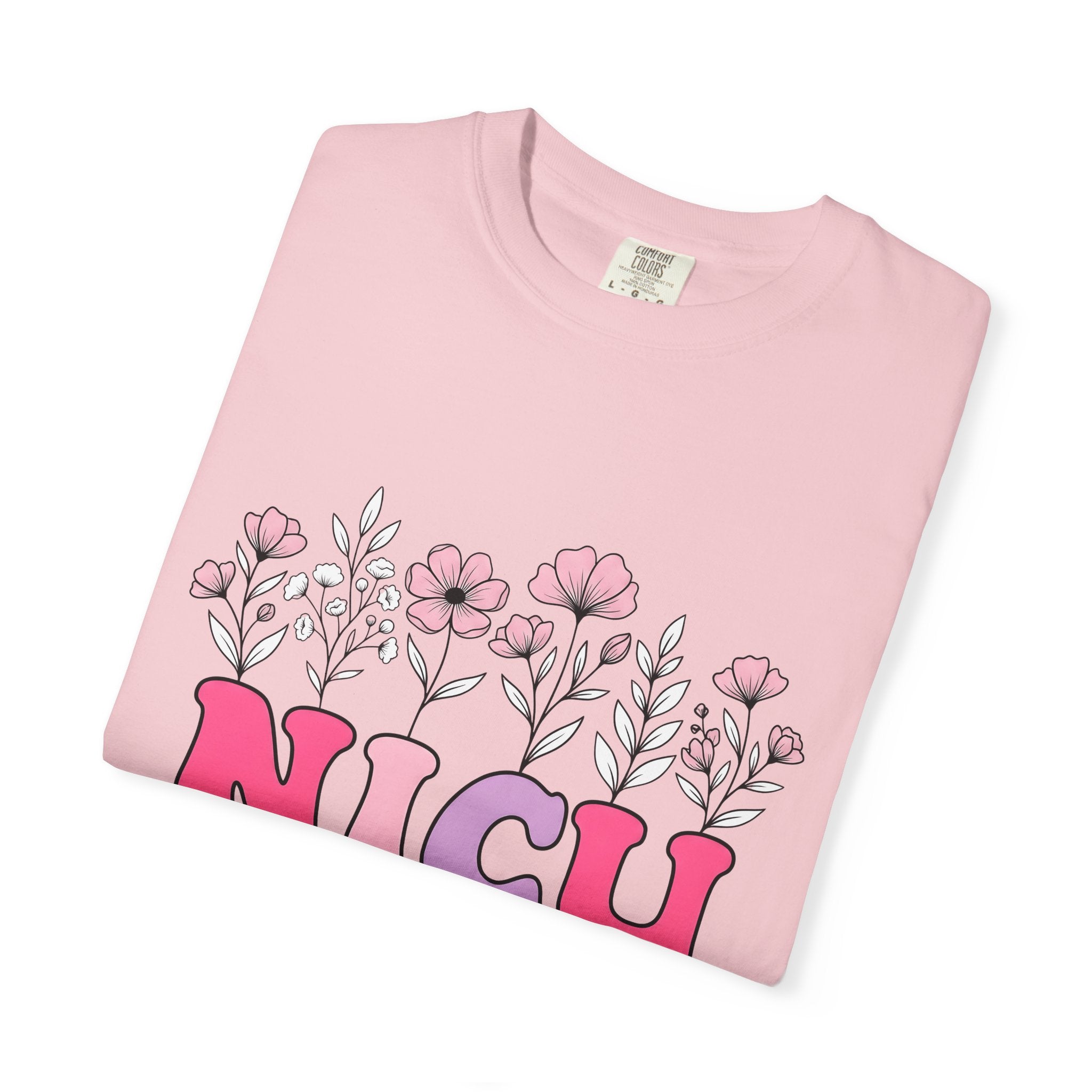 Floral Letters Shirt NICU Nurse Healthcare Gift Women Whimsical Tee Alphabet T-Shirt Nurse Practitioner Enthusiast Illustrative Tshirt