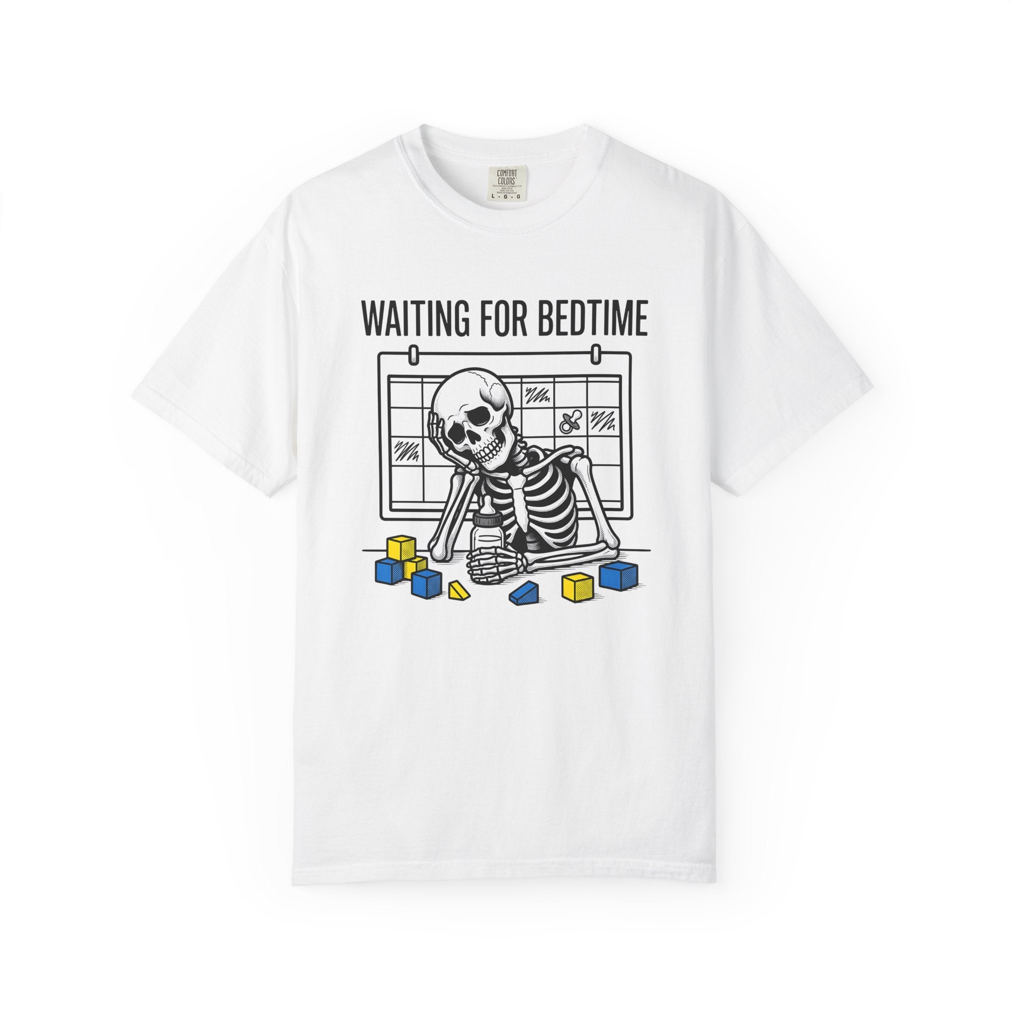 Skeleton Waiting Shirt Halloween Parenting Gift Women Cartoon Tee Bones T-Shirt Spooky Fan Kawaii Tshirt Mom Graphic Retro Baby Bottle
