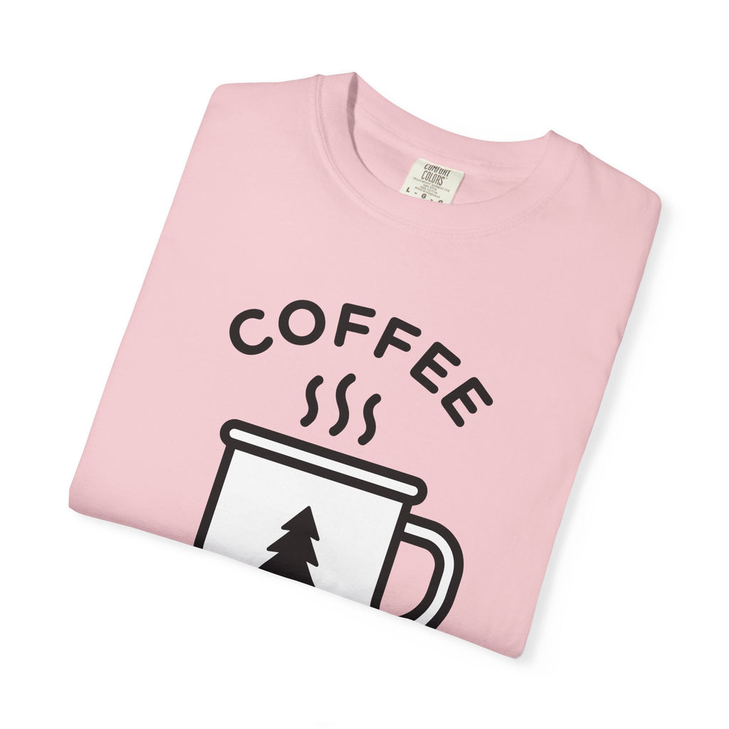 Coffee Mug Shirt Coffee Nature Gift Women Minimalist Tee Mug T-Shirt Coffee Fan Simple Tshirt Wilderness Graphic Retro Pine Tree Tshirt