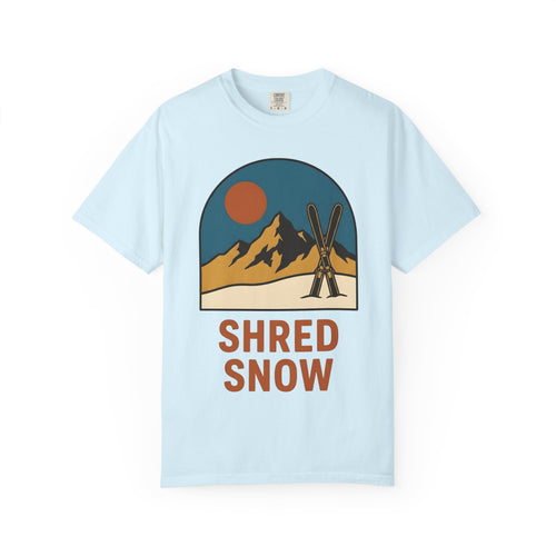 Alpine Skis Shirt Skiing Exploration Gift Women Hand Drawn Tee Skis T-Shirt Skier Fan Illustrated Tshirt Adventure Graphic Sketch Sunshine